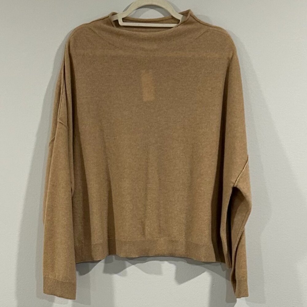 Pilcro Alani Cashmere Sweater Cropped Crewneck Honey PulloverSize XL